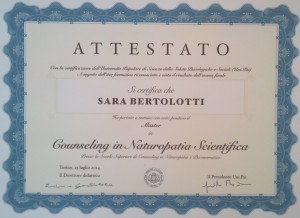 ATTESTATO Naturopatia Scientifica